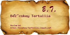 Böcskey Tertullia névjegykártya